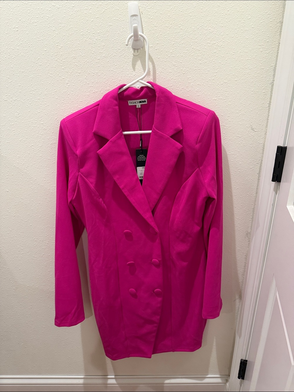 FashionNova Vibrant Hot Pink Blazer Dress